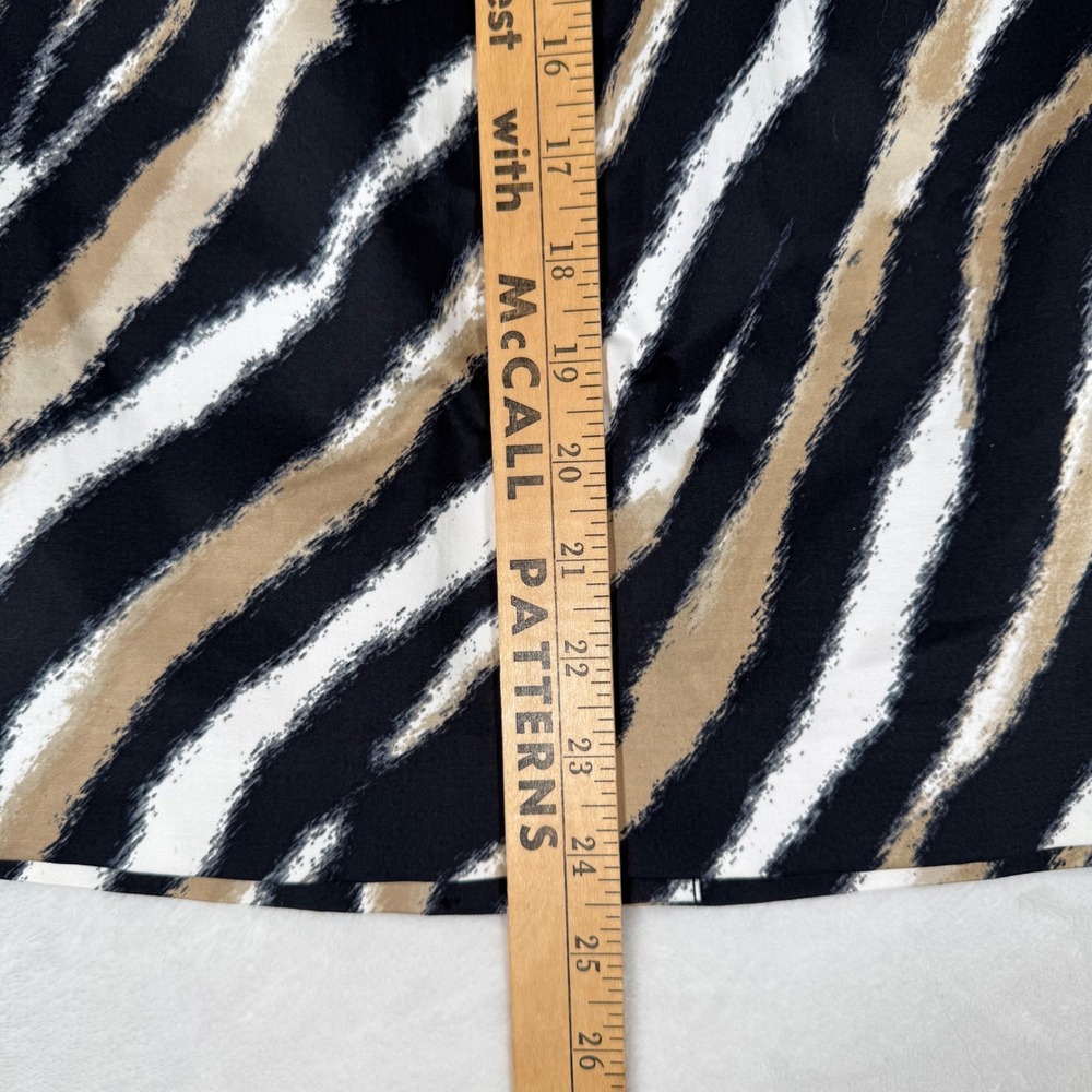 Talbots Pencil Skirt Womens 20W Black Tan Zebra Animal Print Career Mob Wife - Picture 7 of 7